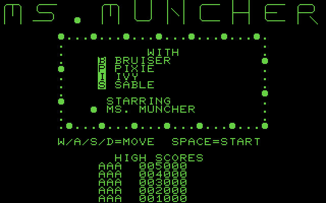 Ms. Muncher title screen